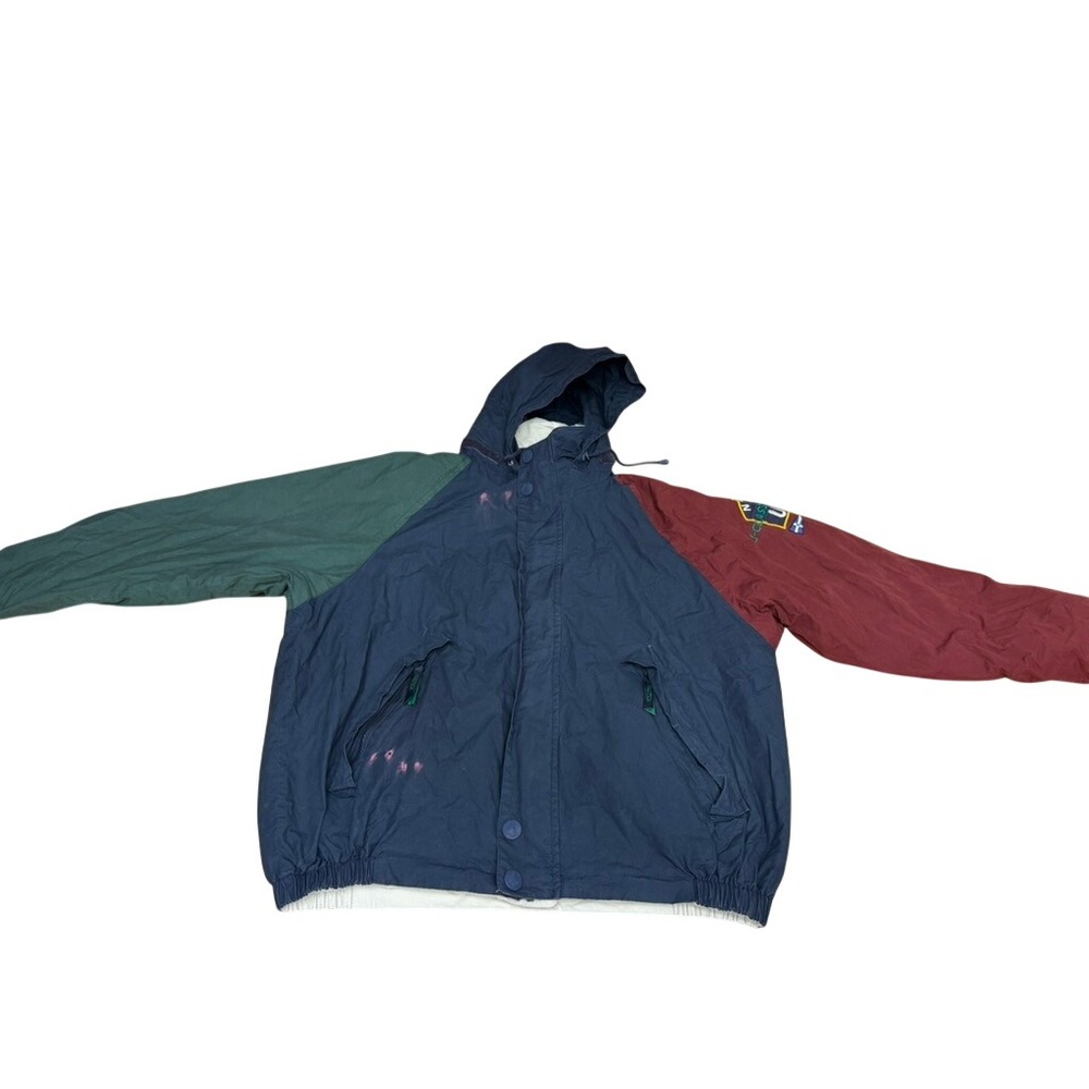 Nautica J-Class Racing US2 Colorblock Hooded Jacket Mens Navy THRASHED FINAL!!